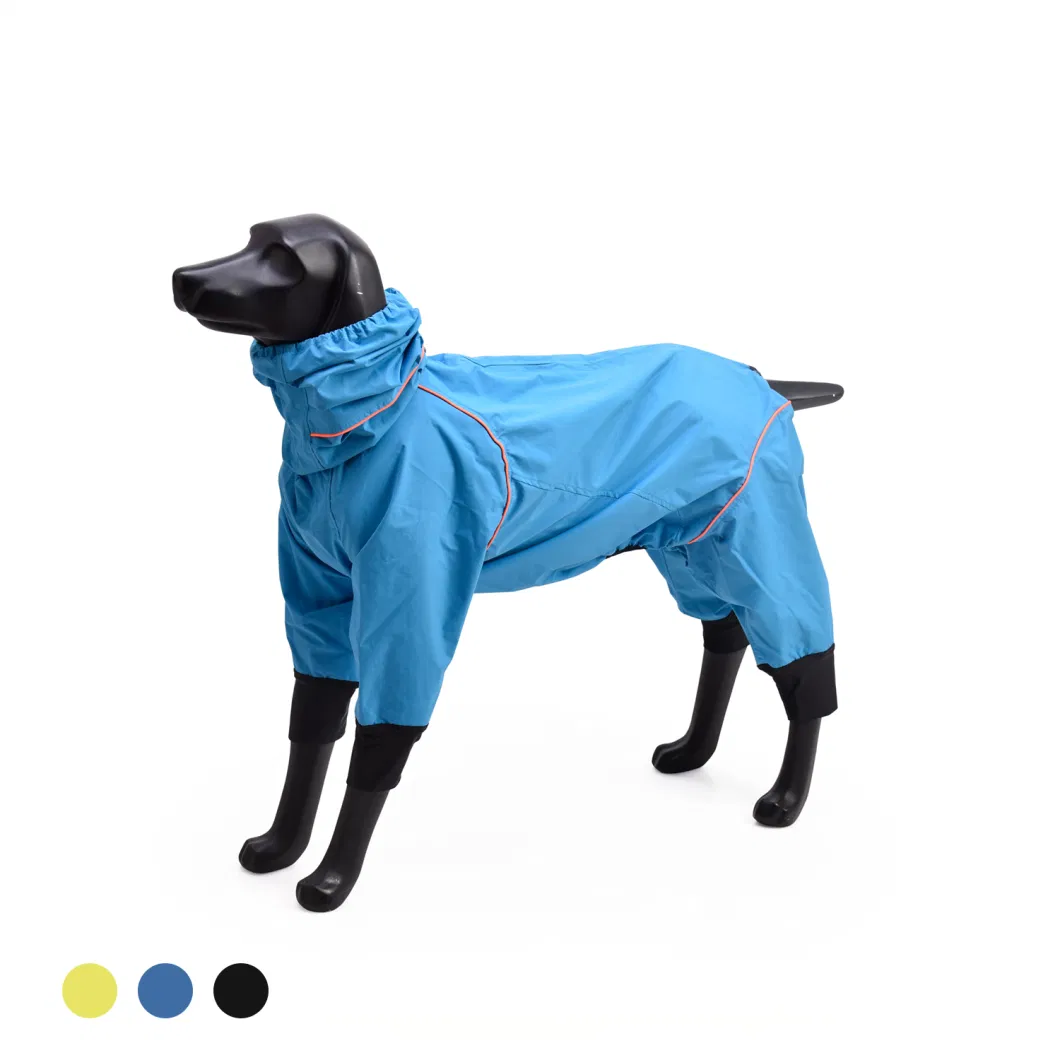 Overall Waterproof PU Jacket Pet Apparel Dog Raincoat for Hiking Mokofuwa