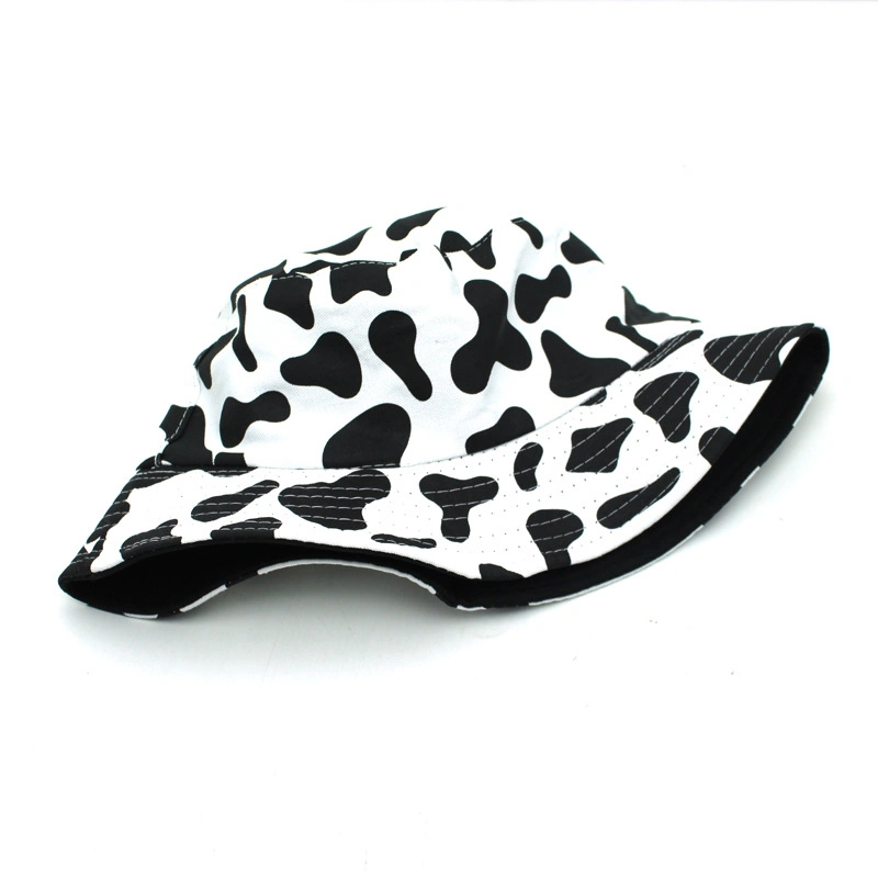 Fashion New Style Cows Printing Cotton Bucket Hat Reversible Fisherman Hat Sports Hat