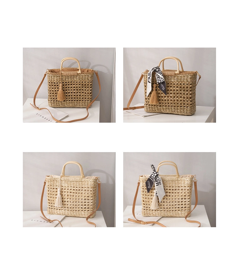 19 Yrs Manufacturer Support OEM/ODM Wheat Weave Summer Handmade Beach Rattan Bags Wicker Hand Tote Bamboo Wholesale Woven Straw Bag