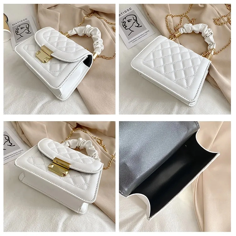 Korean Diamond Lattice Shoulder Small Bag Women&prime; S Messenger Small Square Chain Bag China Wholesale PU Ladies Shoulder Bag