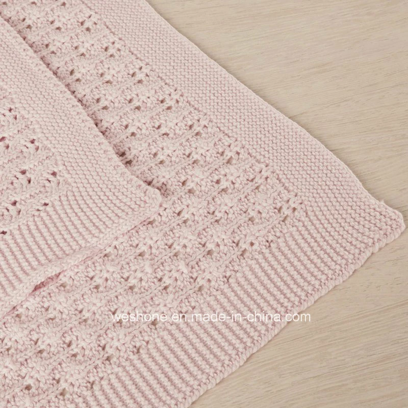 2017 New Design Cotton Knit Baby Blanket
