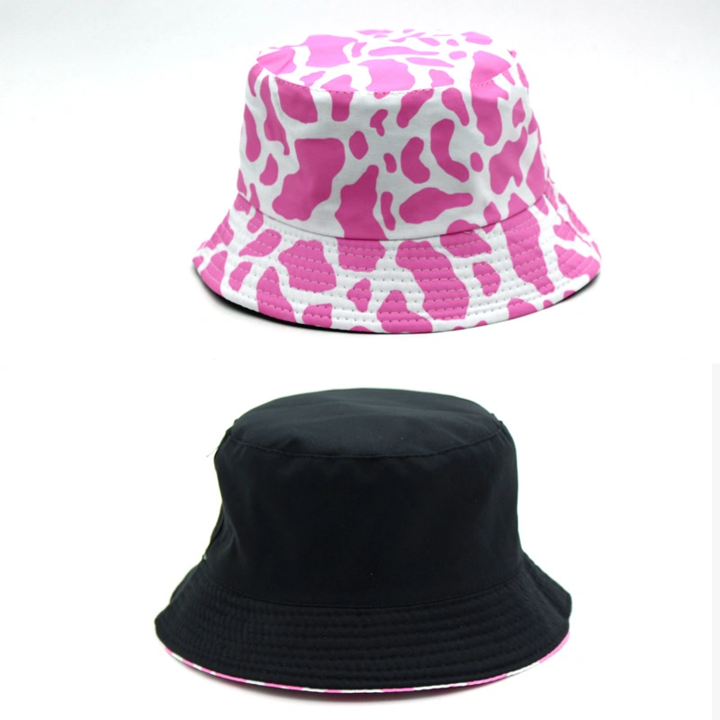 Fashion New Style Cows Printing Cotton Bucket Hat Reversible Fisherman Hat Sports Hat