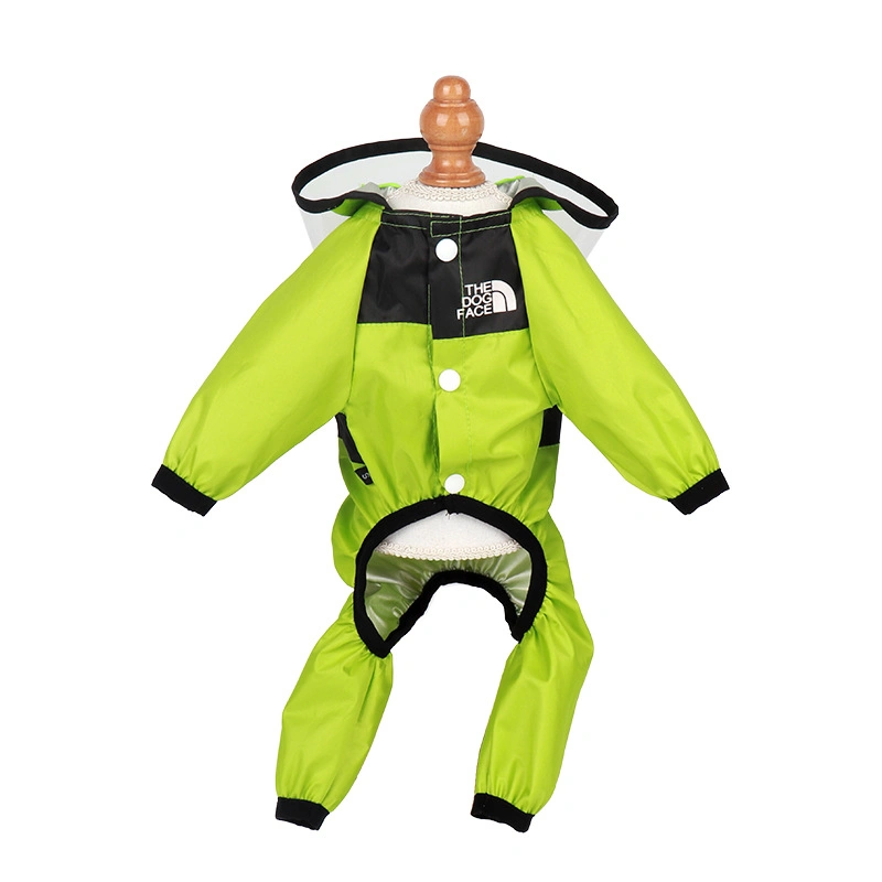 Pet Dog Waterproof Raincoat Jumpsuit Reflective Rain Coat Hooded Waterproof Jackets Small Dog Outdoor Clothes Pet Supplies