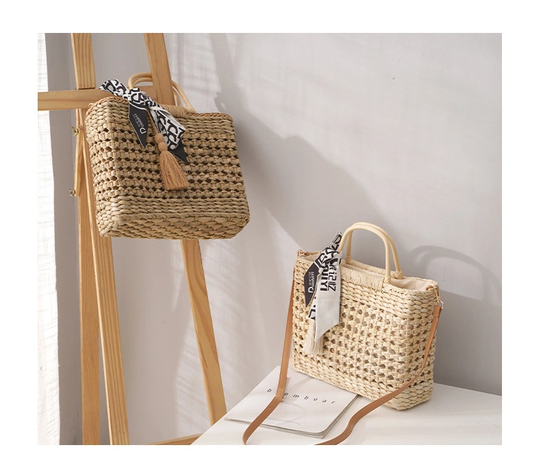 19 Yrs Manufacturer Support OEM/ODM Wheat Weave Summer Handmade Beach Rattan Bags Wicker Hand Tote Bamboo Wholesale Woven Straw Bag
