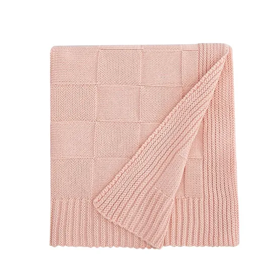 2017 New Design Cotton Knit Baby Blanket