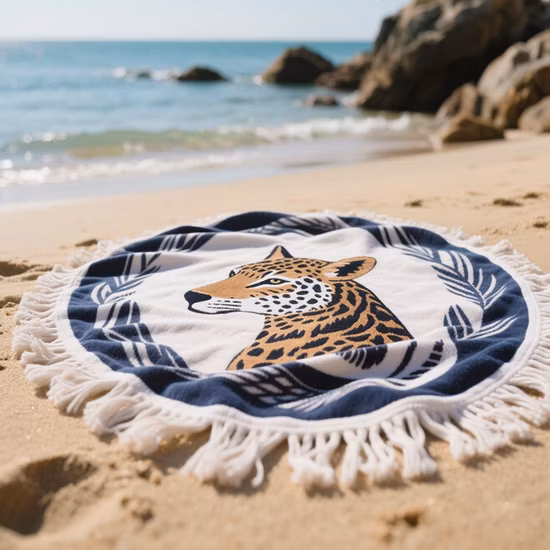 Wholesale Regular / Custom Print Beach Towel with Round or Rectangle Microfiber Extra Large Toweling Beach