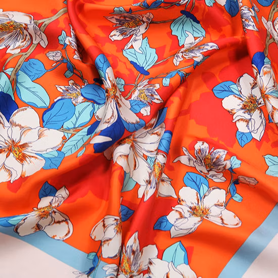 Wholesale Fashion Large Carriage Pattern 100% 16mm 110*110 Square Head Scarf Silk