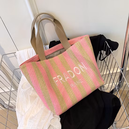 Factory Wholesale Colorful Oversize Custom Design Woven Straw Bags